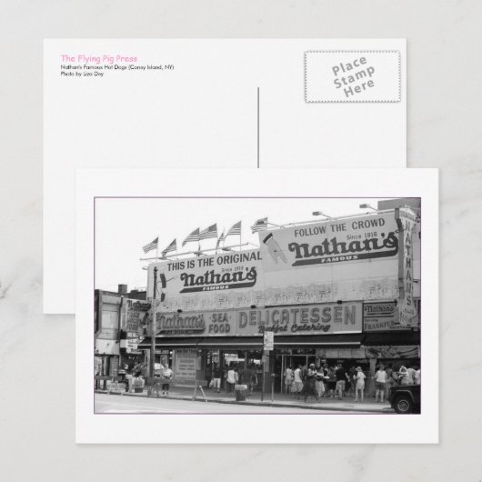 Original Nathan's Hot Dogs (Coney Is., NY) Briefkaart (Voorkant / Achterkant)