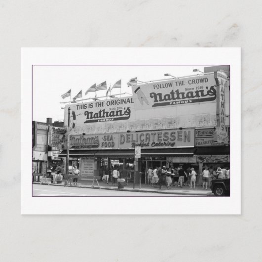 Original Nathan's Hot Dogs (Coney Is., NY) Briefkaart (Voorkant)
