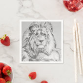 Original Pencil sketch Drawing of a Lion Servet (Insitu)