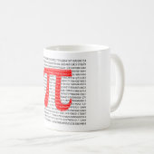 Original red number pi day mathematical symbol koffiemok (Voorkant rechts)