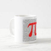 Original red number pi day mathematical symbol koffiemok (Voorkant links)