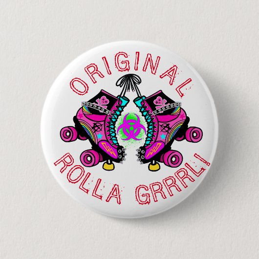 Original Rolla Grrl Roller Derby Button Pin (Voorkant)