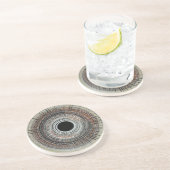 Original spin art zandsteen onderzetter (Zijkant)