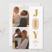 Original Trend JOY Quote Christmas 2 Photos Feestdagenkaart (Voorkant)