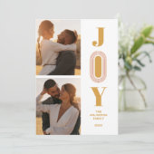 Original Trend JOY Quote Christmas 2 Photos Feestdagenkaart (Staand voorkant)