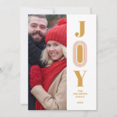 Original Trend JOY Quote Christmas Gold Photo Feestdagenkaart (Voorkant)