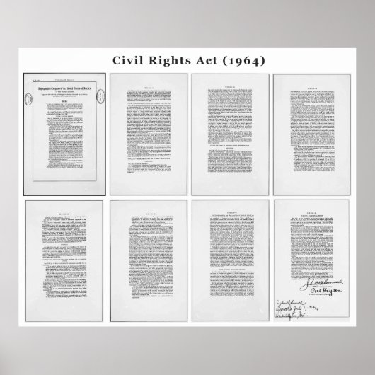 ORIGINAL United States Civil Rights Act van 1964 Poster (Voorkant)