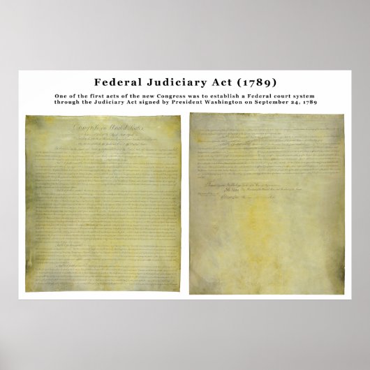 ORIGINAL United States Judiciary Act of 1789 Poster (Voorkant)