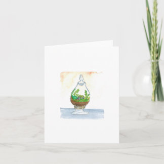 Original Watercolor - Candy jar Terrarium - Blank Kaart