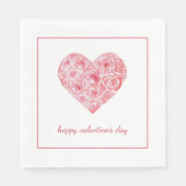 Original Watercolor Heart Custom Valentines Day Servet (Voorkant)