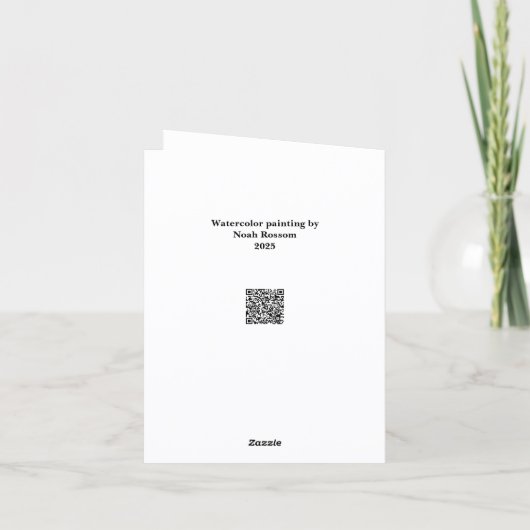 Original watercolor painting kaart (Achterkant)