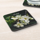 Original White Plum Art Custom Name Coaster Bier Onderzetter (Linkerzijde)