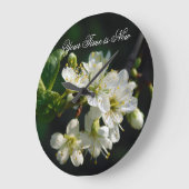 Original White Plum Art Custom Name Wall Clock Grote Klok (Hoek)