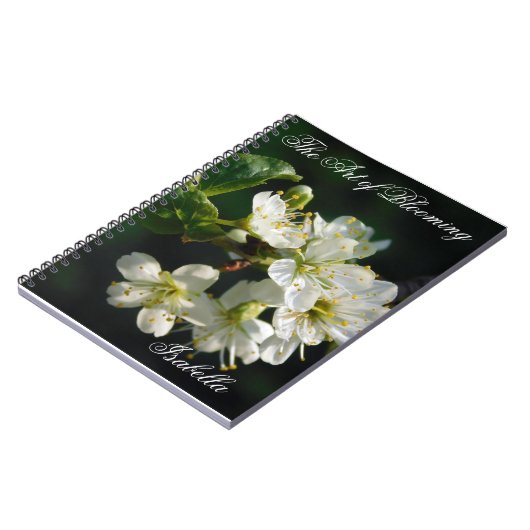 Original White Plum Blossom Art Spiral Notebook Notitieboek (Linkerzijde)