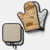 Original Wood Grain .Oven Mitts. Ovenwant & Pannenlap Set (Voorkant / Achterkant)