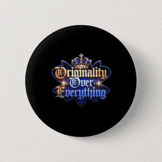 Originaliteit boven alles Sticker Ronde Button 5,7 Cm (Voorkant)