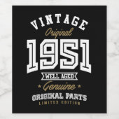 origineel 1951 wijn etiket (Enkel label)