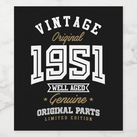  origineel 1951 wijn etiket (Enkel label)