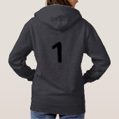Origineel 1 Donkergrijze Dames Pullover Hoodie (Achterkant)