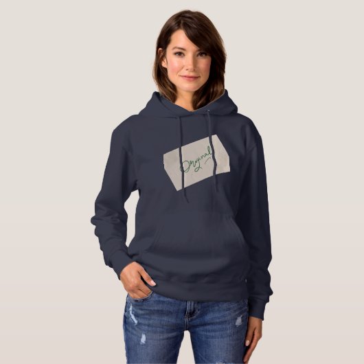 Origineel 1 Navy Blauwe Dames Pullover Hoodie (Voorkant volledig)