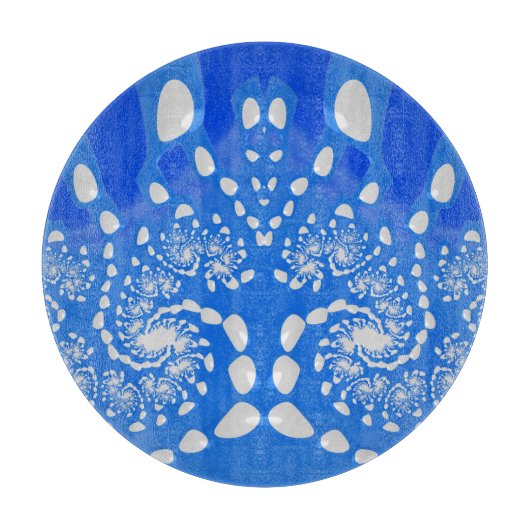 Origineel 3D Blauw en Wit ontwerp Snijplank (Voorkant)