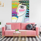 Origineel Abstract digitaal portret van een vrouw Canvas Afdruk (Insitu (Woonkamer))