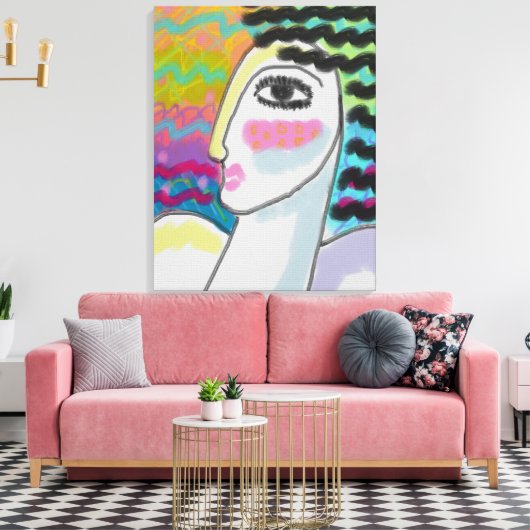 Origineel Abstract digitaal portret van een vrouw Canvas Afdruk (Insitu (Woonkamer))