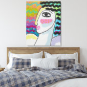 Origineel Abstract digitaal portret van een vrouw Canvas Afdruk (Insitu (Slaapkamer))