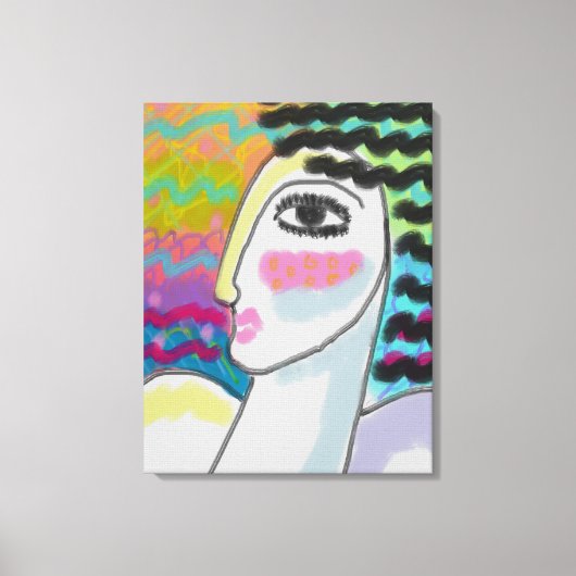 Origineel Abstract digitaal portret van een vrouw Canvas Afdruk (Voorkant)