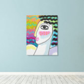 Origineel Abstract digitaal portret van een vrouw Canvas Afdruk (Insitu (Houten vloer))
