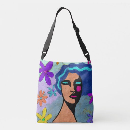 Origineel Abstract digitaal schilderen Crossbody Tas (Achterkant)