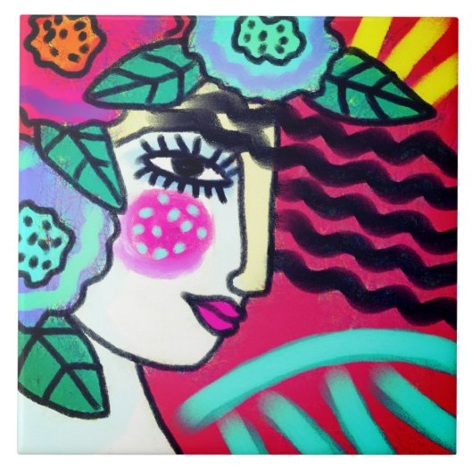 Origineel Abstract digitaal schilderen Tegeltje (Voorkant)