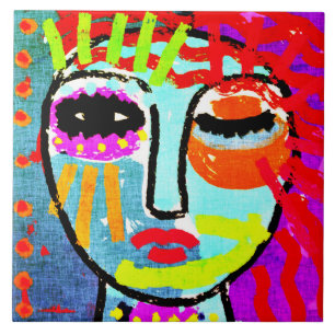 Origineel Abstract digitaal schilderen Tegeltje