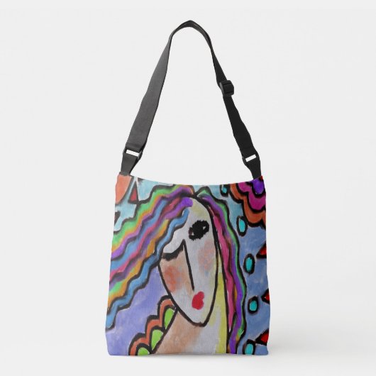 Origineel Abstract digitaal schilderen van een vro Crossbody Tas (Voorkant)