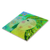 Origineel Abstract digitaal schilderen van een vro Tegeltje (Zijkant)