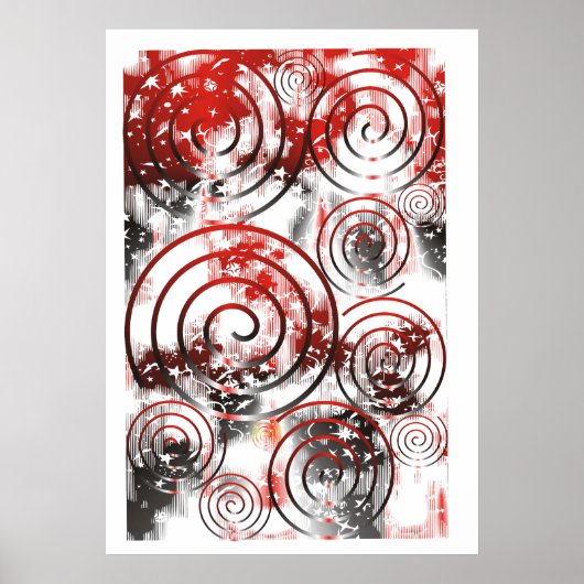 Origineel Abstract het Bovenste zwarte/rode/witte Poster (Voorkant)