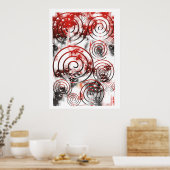 Origineel Abstract het Bovenste zwarte/rode/witte Poster (Keuken)