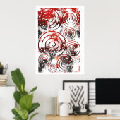 Origineel Abstract het Bovenste zwarte/rode/witte Poster (Thuiskantoor)