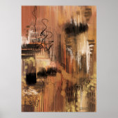 Origineel abstract kunstschilderij, donkerbruin poster (Voorkant)