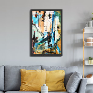 Origineel acrylschilderij gewikkeld op doek canvas afdruk