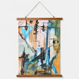 Origineel acrylschilderij hangend wandkleed