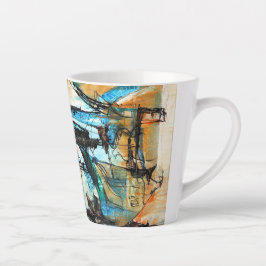 Origineel acrylschilderij latte mok