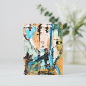 Origineel acrylschilderij op briefkaart (Staand voorkant)