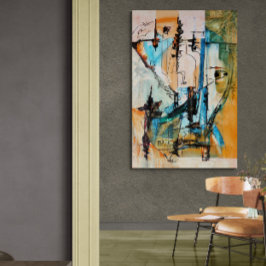 Origineel acrylschilderij op glanzend Poster