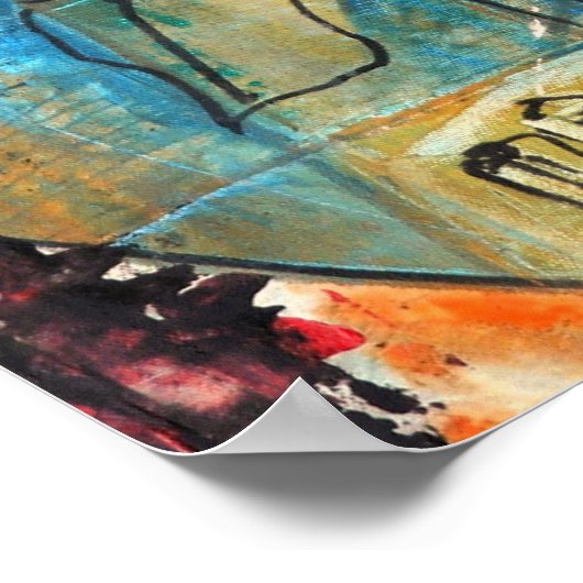 Origineel acrylschilderij op Posters papier (mat) (Hoek)