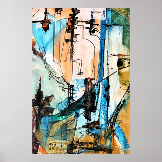 Origineel acrylschilderij op Posters papier (mat) (Voorkant)