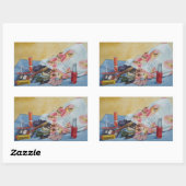 origineel afbeelding met stilstand van de vintage rechthoekige sticker (Vel)