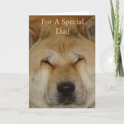 Origineel afbeelding van hond glimlachen voor papa kaart (Voorkant)