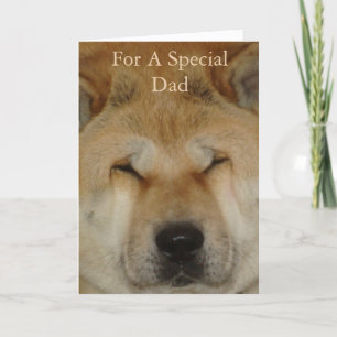 Origineel afbeelding van hond glimlachen voor papa kaart