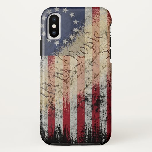 origineel Amerikaans Hoesje van de Vlag iPhone X (Achterkant)